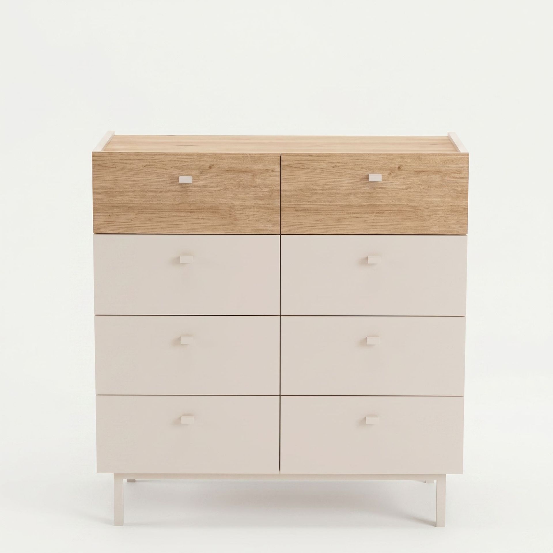 Kommode Hanah Home Luke (89,4 x 93,1 x 41,8 cm) Sand eik - Sand eik