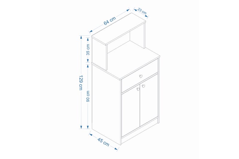 Hemi Kommode 64 cm - Hvit/Brun - Oppbevaring - Oppbevaringsmøbler - Kommode - Entrekommode