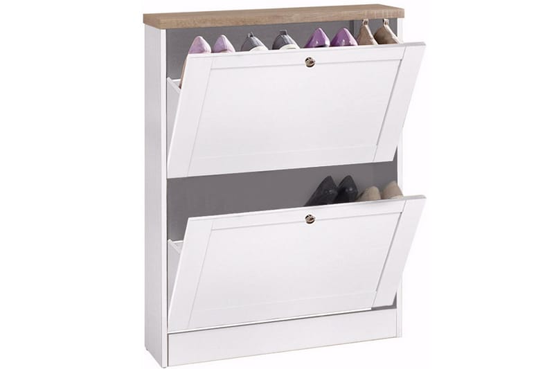 Hjørneskjenk Loft24 Naveen skoskap 70x90 cm Hvit - Oppbevaring - Skooppbevaring - Skoboks