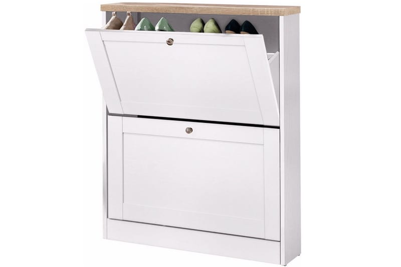 Hjørneskjenk Loft24 Naveen skoskap 70x90 cm Hvit - Oppbevaring - Skooppbevaring - Skoboks