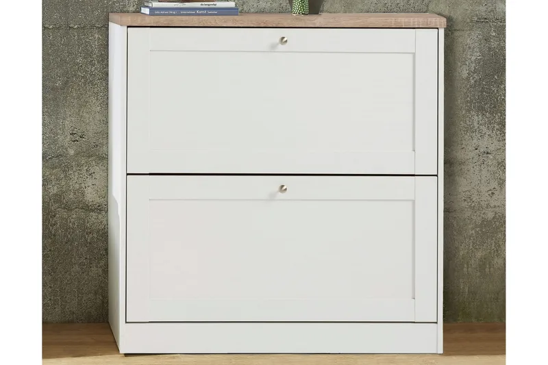 Hjørneskjenk Loft24 Naveen skoskap 70x90 cm Hvit - Oppbevaring - Skooppbevaring - Skoboks