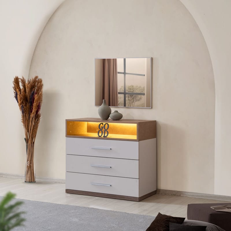 Kommode Homitis Milano (85 x 140 x 45 cm) Hvit Brun - Oppbevaring - Oppbevaringsmøbler - Kommode