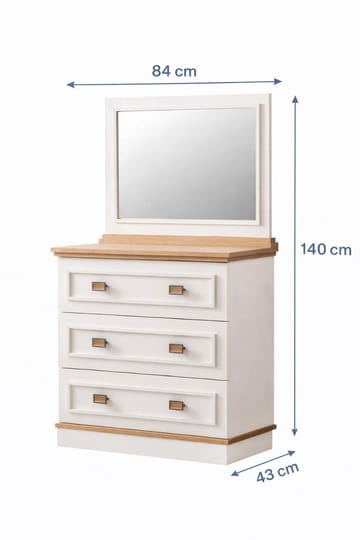 Kommode Homitis Zenit (84 x 140 x 43 cm) Lys krem - Oppbevaring - Oppbevaringsmøbler - Kommode