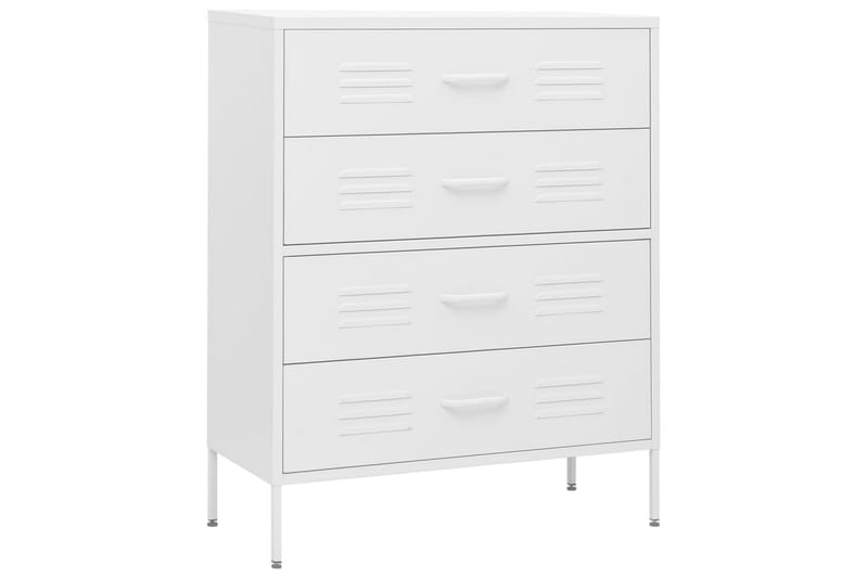 Kommode hvit 80x35x101,5 cm stål - Hvit - Oppbevaring - Oppbevaringsmøbler - Kommode - Entrekommode