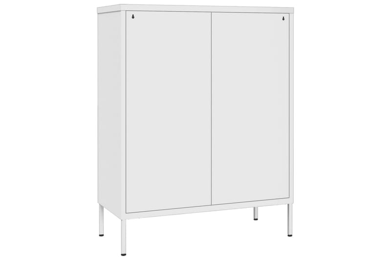 Kommode hvit 80x35x101,5 cm stål - Hvit - Gangoppbevaring - Entrekommode - Kommode