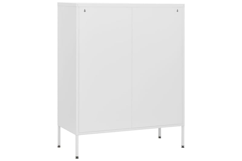 Kommode hvit 80x35x101,5 cm stål - Hvit - Gangoppbevaring - Entrekommode - Kommode