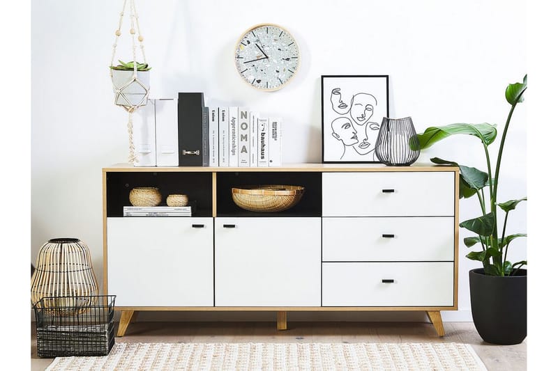 Ilion Kommode 155 cm - Lyst Tre/Hvit - Oppbevaring - Oppbevaringsmøbler - Kommode