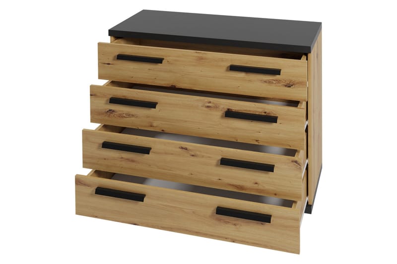 Ines Kommode 40x90 cm - Eik/Svart - Oppbevaring - Oppbevaringsmøbler - Kommode - Entrekommode