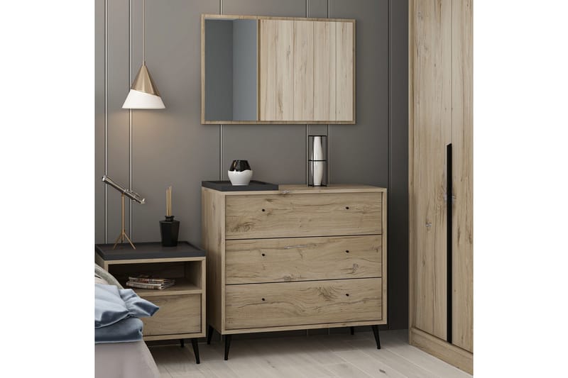 Jarlech Kommode 90 cm - Valnøtt - Oppbevaring - Oppbevaringsmøbler - Kommode - Entrekommode