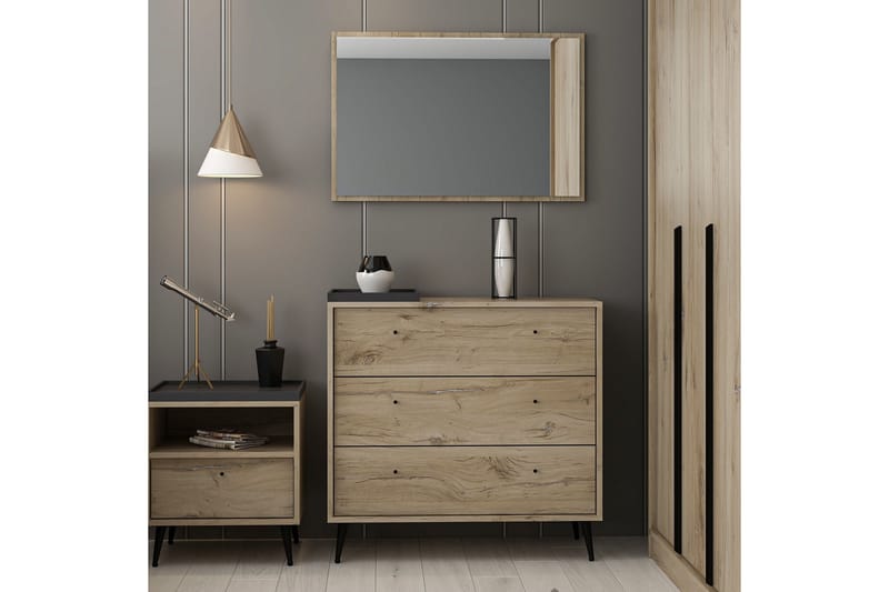 Jarlech Kommode 90 cm - Valnøtt - Oppbevaring - Oppbevaringsmøbler - Kommode - Entrekommode