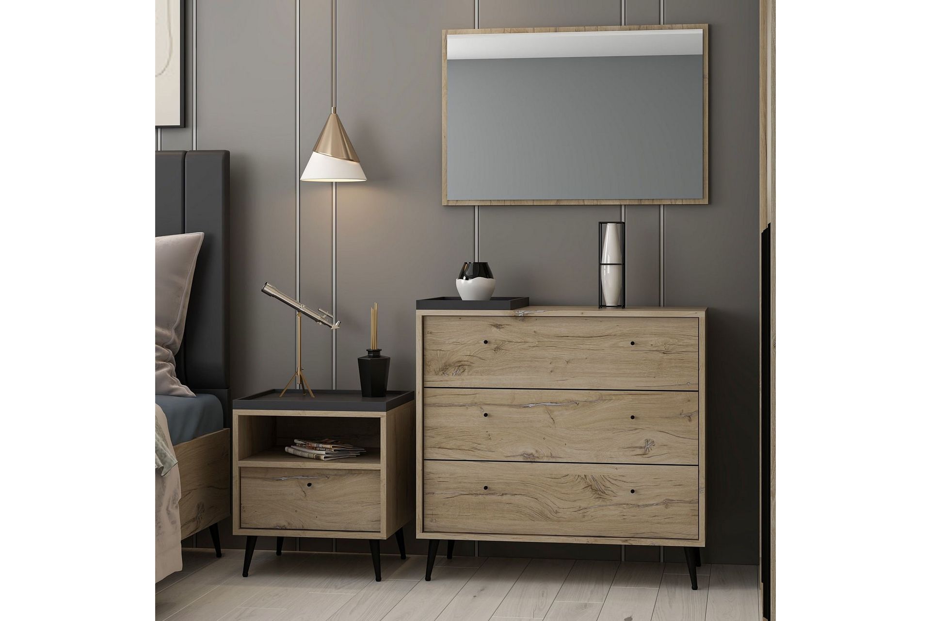 Jarlech Kommode 90 cm - Valnøtt - Oppbevaring - Oppbevaringsmøbler - Kommode - Entrekommode