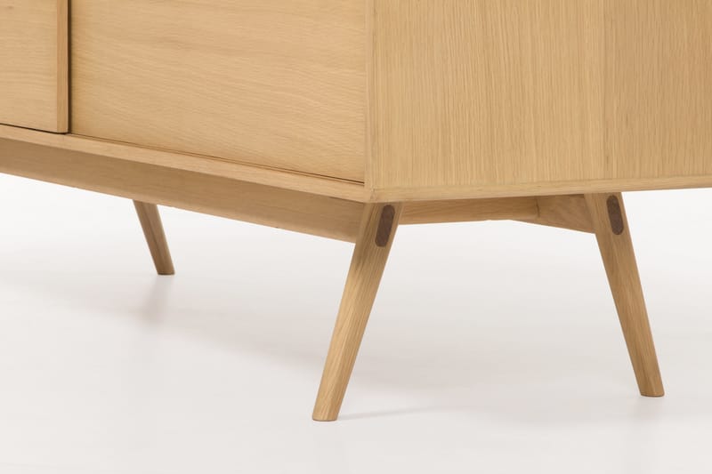 Jerup TV-benk 160x50 cm Massiv Eik - Brun - Oppbevaring - Oppbevaringsmøbler - Kommode