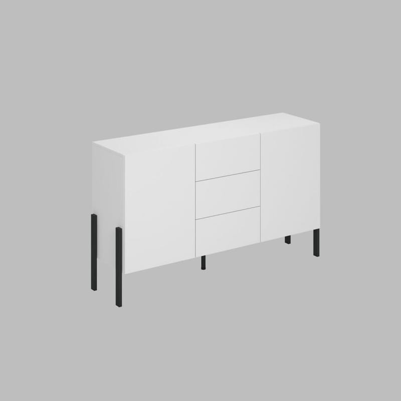 Kommode Jukon 2 dører med 3 skuffer - Hvit Supermatt, 154 cm - Oppbevaring - Oppbevaringsmøbler - Sideboard & skjenker