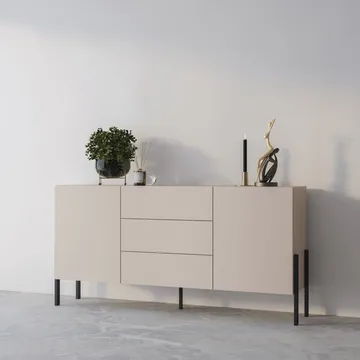 Kommode Jukon 2 dører med 3 skuffer - Kashmir, 184 cm - Oppbevaring - Oppbevaringsmøbler - Sideboard & skjenker
