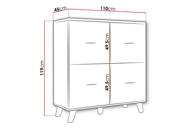 Kardos Kommode 110 cm - Natur/Svart - Oppbevaring - Oppbevaringsmøbler - Kommode - Entrekommode