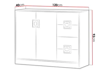 Klacksberg Kommode 120x40x93 cm - Beige / Hvit - Oppbevaring - Oppbevaringsmøbler - Kommode