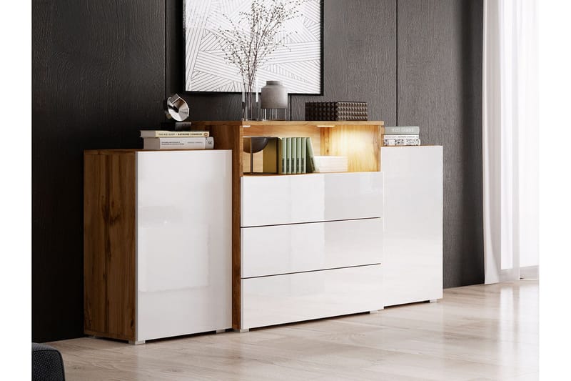 Kommode 150 cm - Hvit/Natur - Oppbevaring - Oppbevaringsmøbler - Kommode - Entrekommode