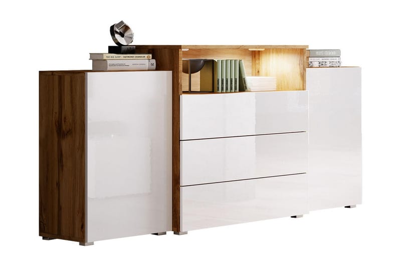 Kommode 150 cm - Hvit/Natur - Oppbevaring - Oppbevaringsmøbler - Kommode - Entrekommode