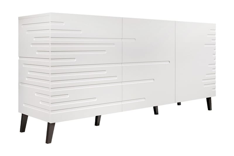 Kommode 155 cm - Hvit/Svart - Oppbevaring - Oppbevaringsmøbler - Kommode - Entrekommode