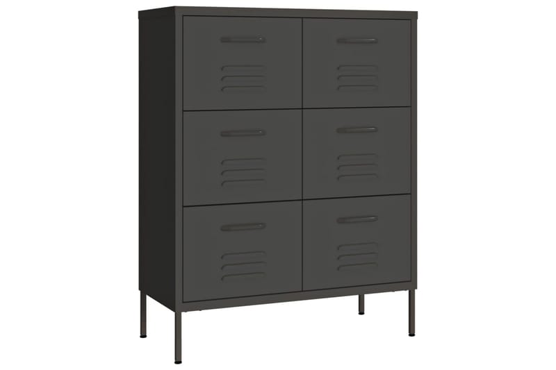 Kommode antrasitt 80x35x101,5 cm stål - Antrasittgrå - Oppbevaring - Oppbevaringsmøbler - Kommode - Entrekommode