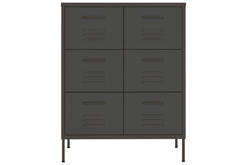 Kommode antrasitt 80x35x101,5 cm stål - Antrasittgrå - Oppbevaring - Oppbevaringsmøbler - Kommode - Entrekommode