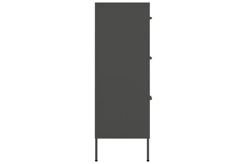 Kommode antrasitt 80x35x101,5 cm stål - Antrasittgrå - Gangoppbevaring - Entrekommode - Kommode
