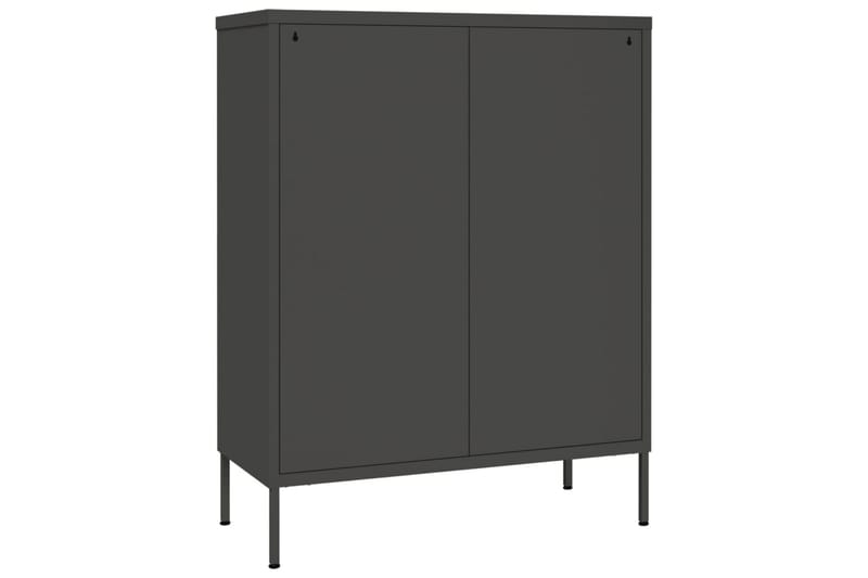 Kommode antrasitt 80x35x101,5 cm stål - Antrasittgrå - Oppbevaring - Oppbevaringsmøbler - Kommode - Entrekommode