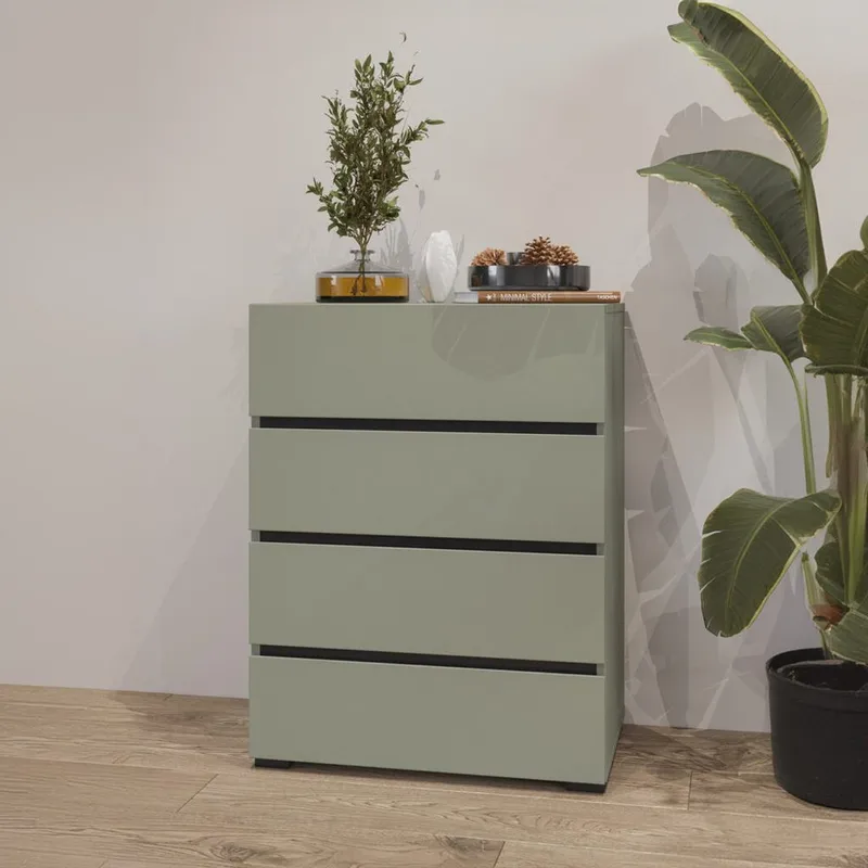 Kommode Cross med 4 skuffer - Grønn - Oppbevaring - Oppbevaringsmøbler - Kommode - Entrekommode