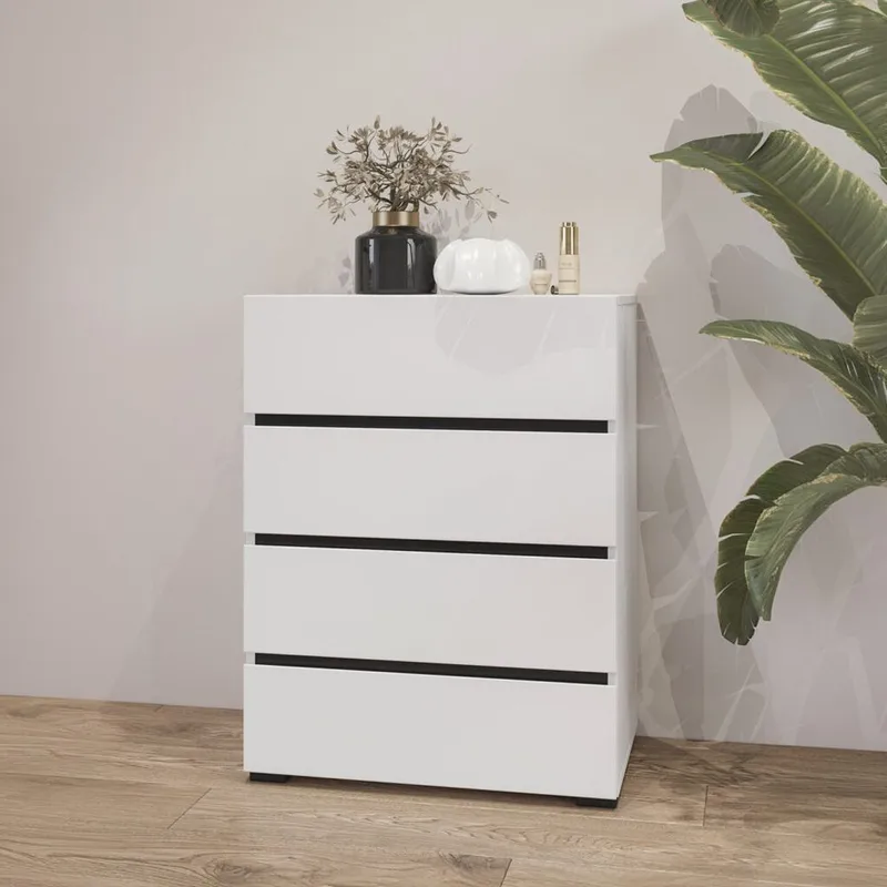 Kommode Cross med 4 skuffer - Hvit - Oppbevaring - Oppbevaringsmøbler - Kommode - Entrekommode