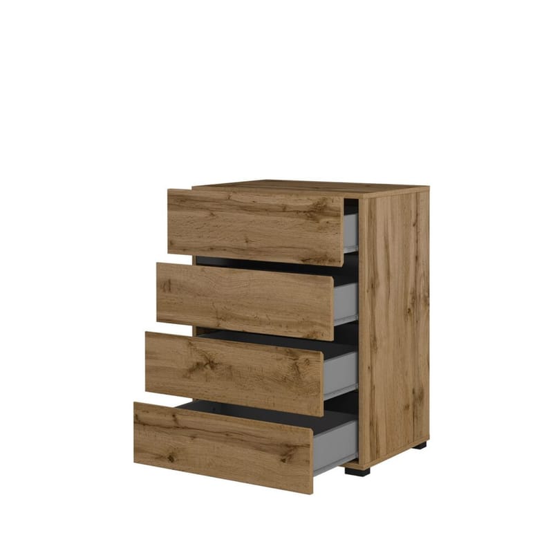 Kommode Cross med 4 skuffer - Wotan eik - Oppbevaring - Oppbevaringsmøbler - Kommode - Entrekommode
