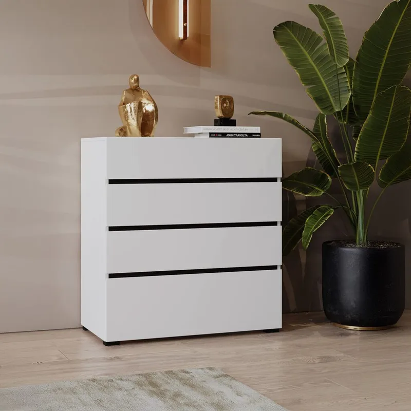 Kommode Cross S med 4 skuffer - Hvit - Oppbevaring - Oppbevaringsmøbler - Kommode - Entrekommode