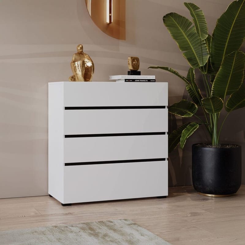 Kommode Cross S med 4 skuffer - Hvit - Oppbevaring - Oppbevaringsmøbler - Kommode - Entrekommode