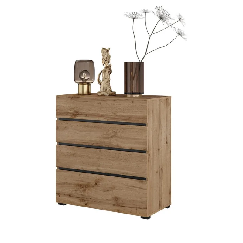 Kommode Cross S med 4 skuffer - Wotan eik - Oppbevaring - Oppbevaringsmøbler - Kommode - Entrekommode