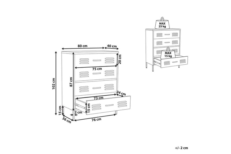 Kommode Enago Hvit - Hvit - Oppbevaring - Oppbevaringsmøbler - Kommode - Entrekommode