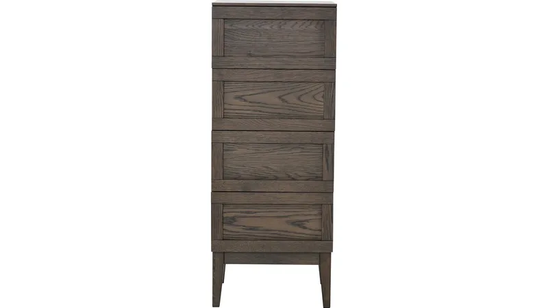 Kommode Granöy med 4 Skuffer Smal, Brunlakkert eik