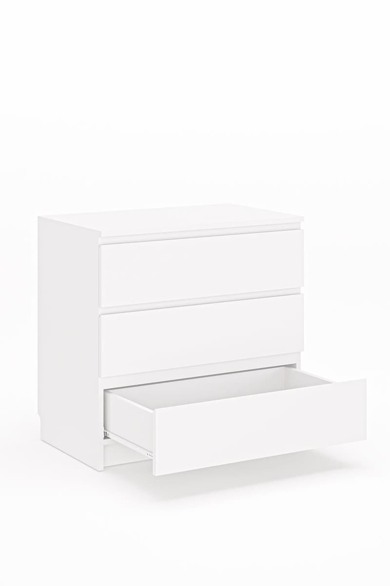 Kommode Hanah Home Derinkuyu 3 (80 x 77,5 x 48 cm) Hvit - Oppbevaring - Oppbevaringsmøbler - Kommode - Entrekommode