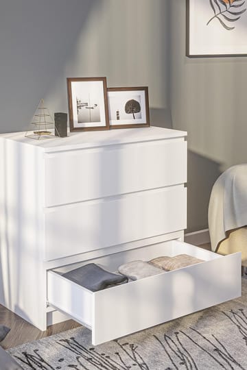 Kommode Hanah Home Derinkuyu 3 (80 x 77,5 x 48 cm) Hvit - Oppbevaring - Oppbevaringsmøbler - Kommode - Entrekommode