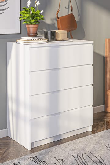 Kommode Hanah Home Derinkuyu 4 (80 x 100 x 48 cm) Hvit - Oppbevaring - Oppbevaringsmøbler - Kommode - Entrekommode