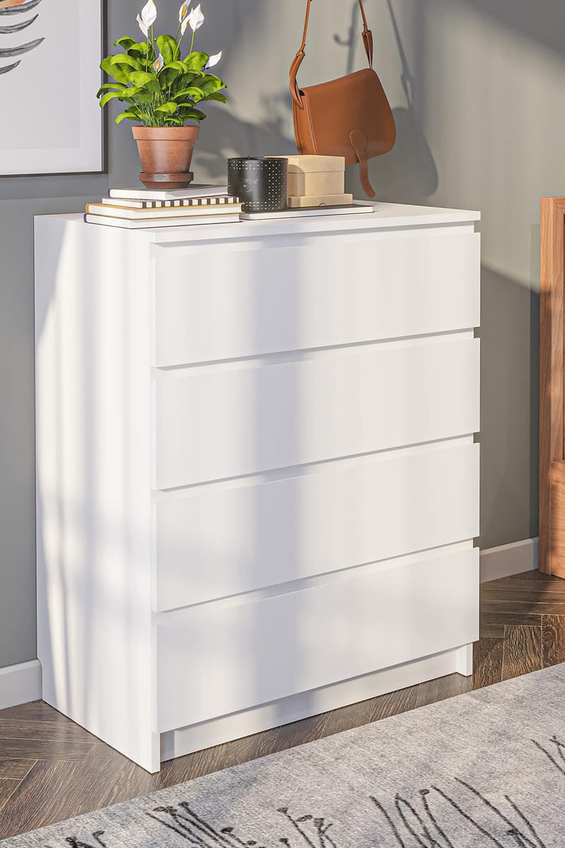 Kommode Hanah Home Derinkuyu 4 (80 x 100 x 48 cm) Hvit - Oppbevaring - Oppbevaringsmøbler - Kommode - Entrekommode