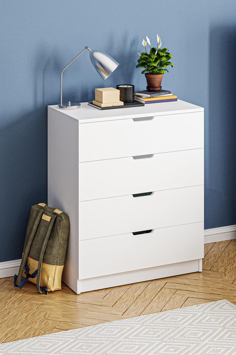 Kommode Hanah Home Lento (75 x 90,5 x 44,5 cm) Hvit - Oppbevaring - Oppbevaringsmøbler - Kommode - Entrekommode