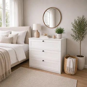 Kommode Hanah Home Lucas (80 x 7,5 x 42,5 cm) Hvit - Hvit - Oppbevaring - Oppbevaringsmøbler - Kommode - Entrekommode