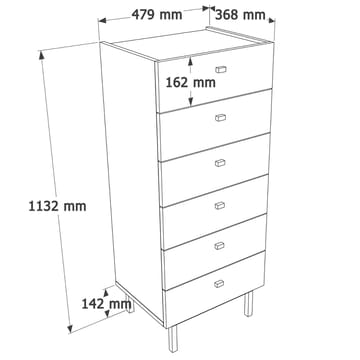 Kommode Hanah Home Luke (47,9 x 113,2 x 36,8 cm) Hvit - Hvit - Oppbevaring - Oppbevaringsmøbler - Kommode