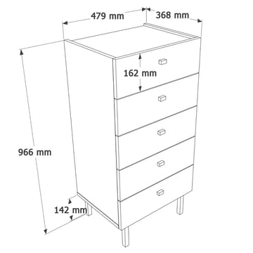 Kommode Hanah Home Luke (47,9 x 96,6 x 36,8 cm) Hvit - Hvit - Oppbevaring - Oppbevaringsmøbler - Kommode