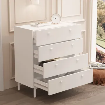 Kommode Hanah Home Luke (80 x 93,1 x 41,8 cm) Hvit - Hvit - Oppbevaring - Oppbevaringsmøbler - Kommode - Entrekommode