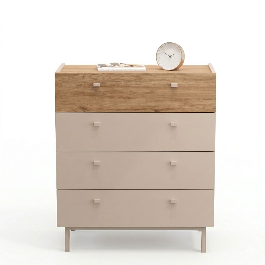 Kommode Hanah Home Luke (80 x 93,1 x 41,8 cm) Sand eik - Sand eik
