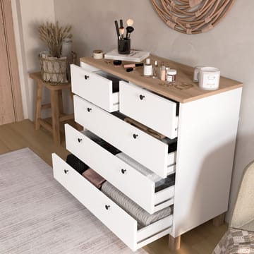Kommode Hanah Home Nord (90 x 85,2 x 40 cm) Hvit eik - Hvit og eik - Oppbevaring - Oppbevaringsmøbler - Kommode - Entrekommode
