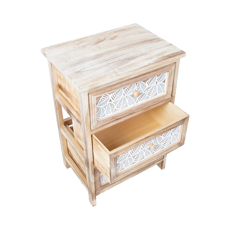 Kommode HOME4YOU Kaseke med 3 oppbevaringsenheter 40x29x58 cm natur - naturlig - Oppbevaring - Oppbevaringsmøbler - Kommode - Entrekommode