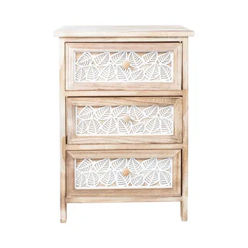 Kommode HOME4YOU Kaseke med 3 oppbevaringsenheter 40x29x58 cm natur - naturlig - Oppbevaring - Oppbevaringsmøbler - Kommode - Entrekommode