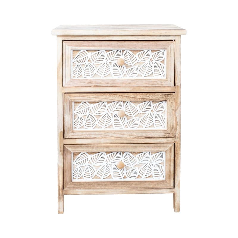 Kommode HOME4YOU Kaseke med 3 oppbevaringsenheter 40x29x58 cm natur - naturlig - Oppbevaring - Oppbevaringsmøbler - Kommode - Entrekommode