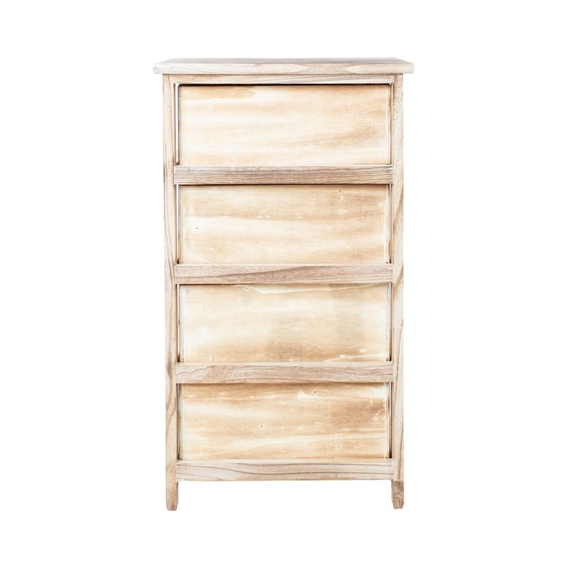 Kommode HOME4YOU Kaseke med 4 oppbevaringsenheter 40x29x73 cm Natur - naturlig - Oppbevaring - Oppbevaringsmøbler - Kommode - Entrekommode